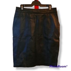 Reiss Black Sheep Leather Skirt
